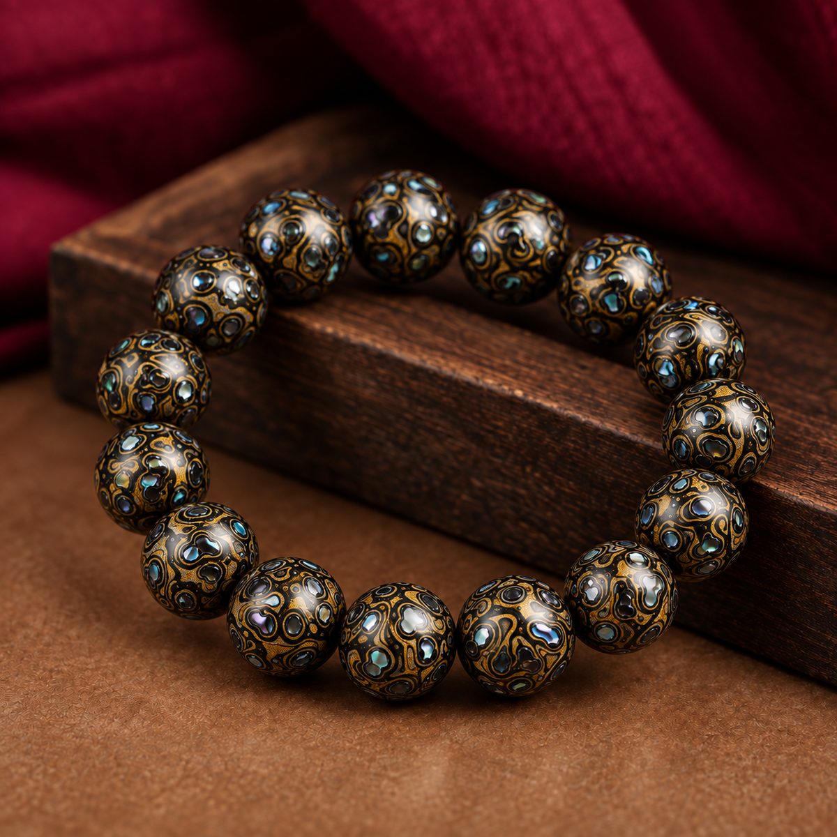 Natural Daqi Lacquer Bead Bracelet – Crafted from Lacquer Tree Sap | Ancient Chinese Heritage