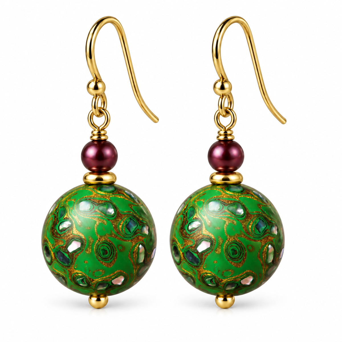 Natural Daqi Lacquer Bead Earrings – Crafted from Lacquer Tree Sap | Ancient Chinese Heritage