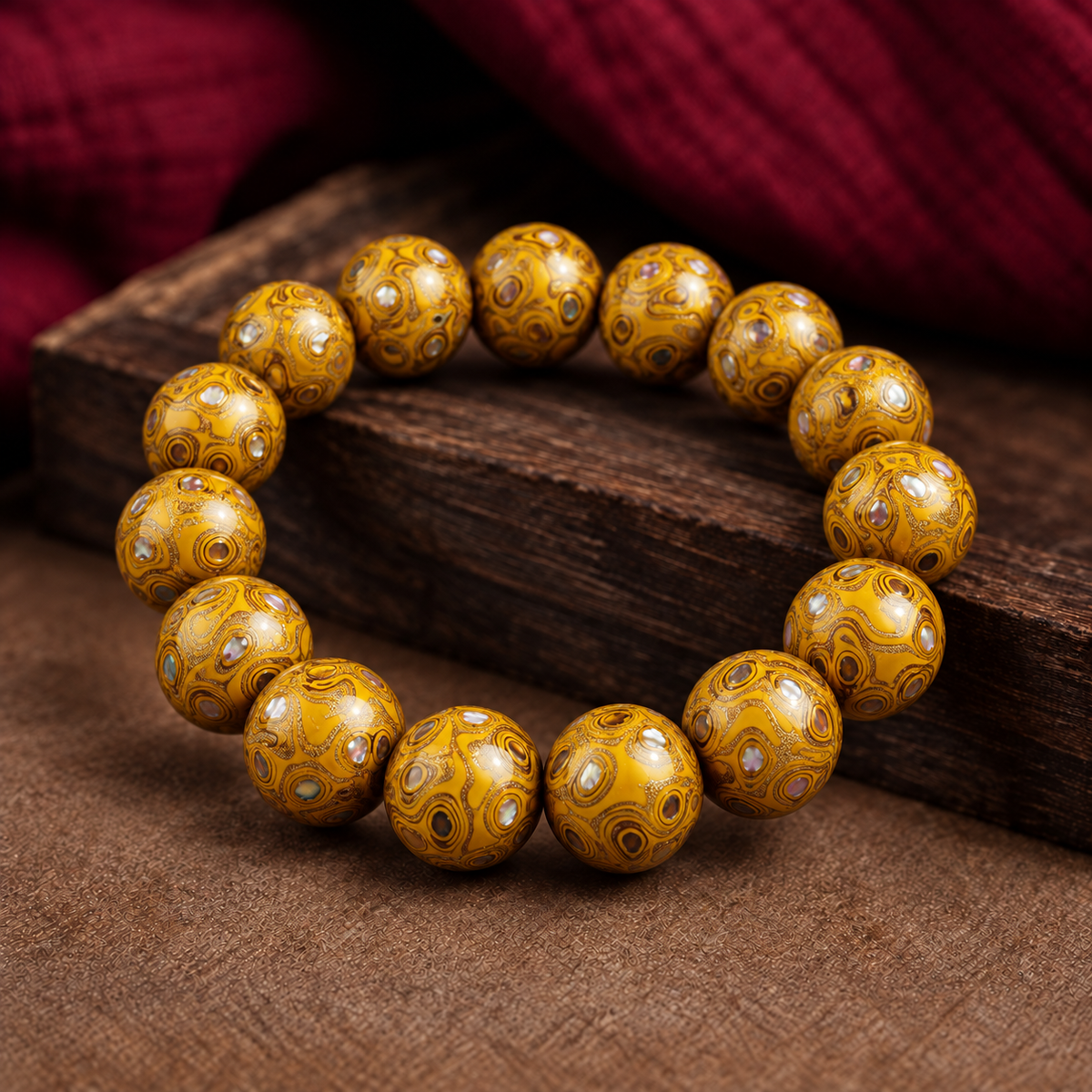 Natural Daqi Lacquer Bead Bracelet – Crafted from Lacquer Tree Sap | Ancient Chinese Heritage