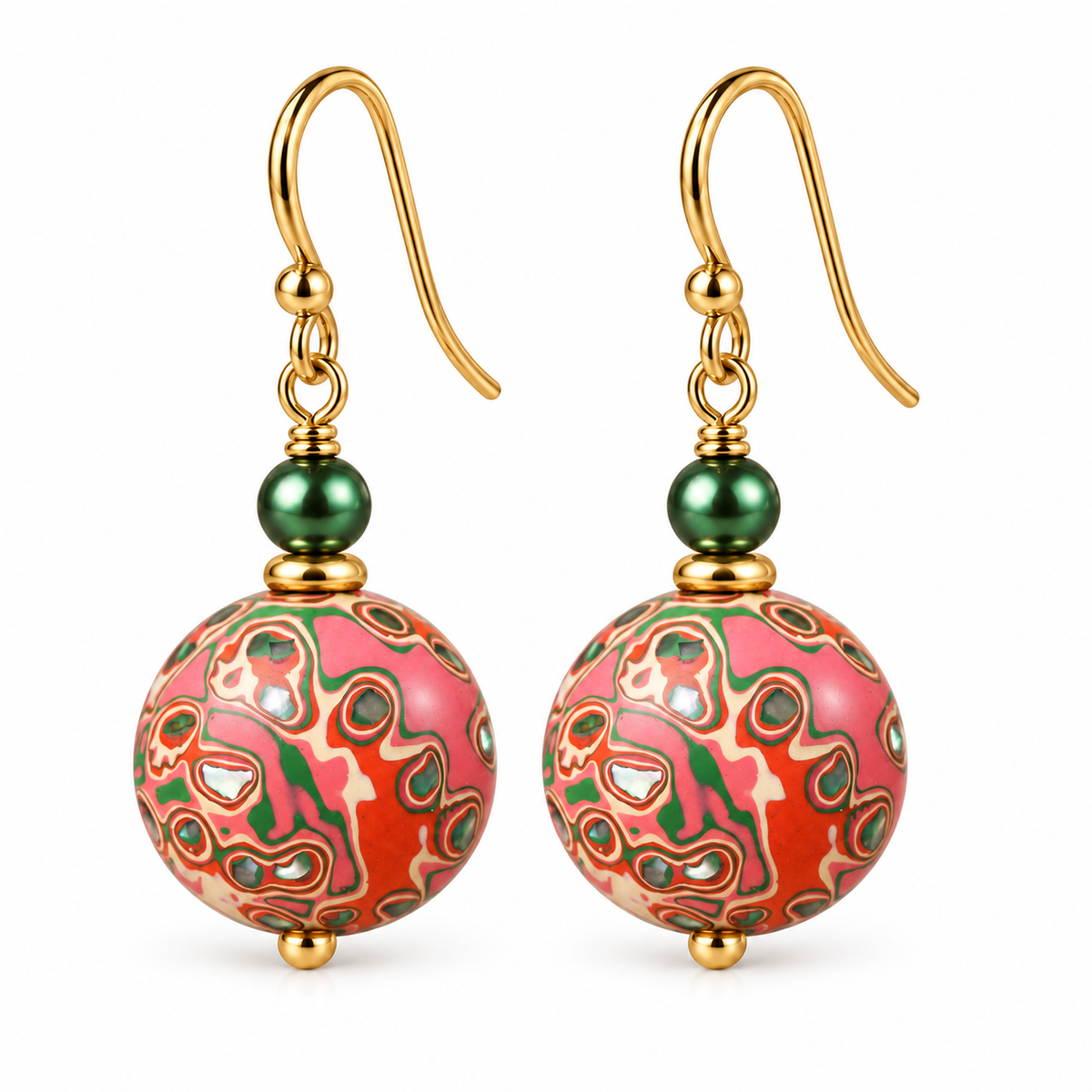 Natural Daqi Lacquer Bead Earrings – Crafted from Lacquer Tree Sap | Ancient Chinese Heritage