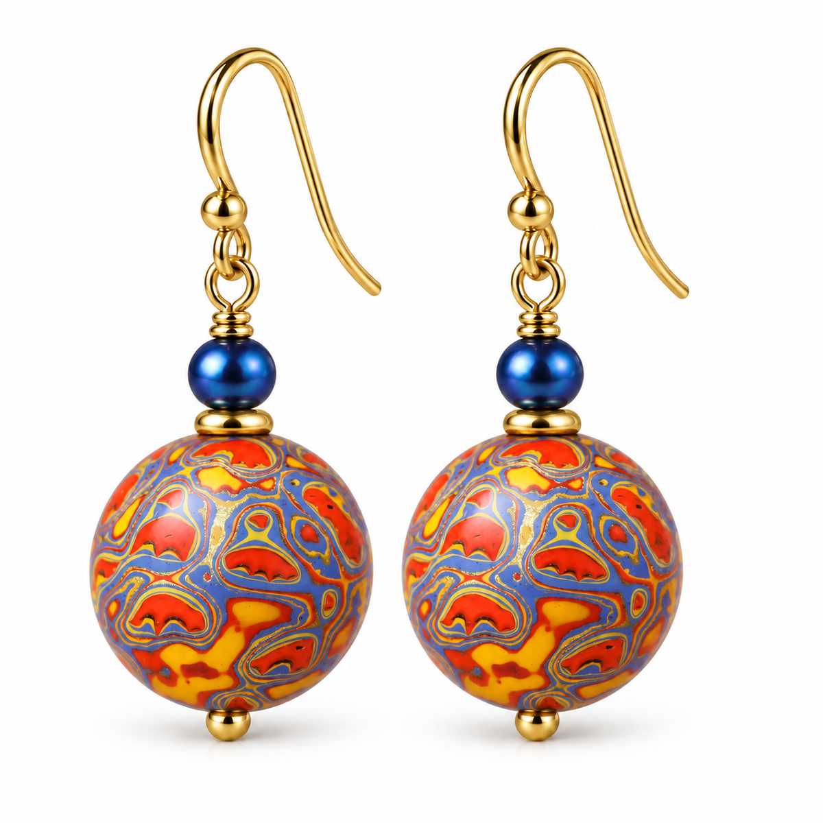 Natural Daqi Lacquer Bead Earrings – Crafted from Lacquer Tree Sap | Ancient Chinese Heritage